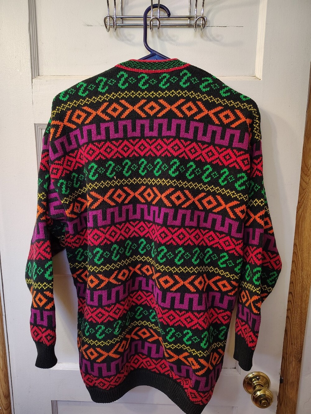 Rafaella Vintage 90s Multicolor Patterned Kint Sweater "M" View 2